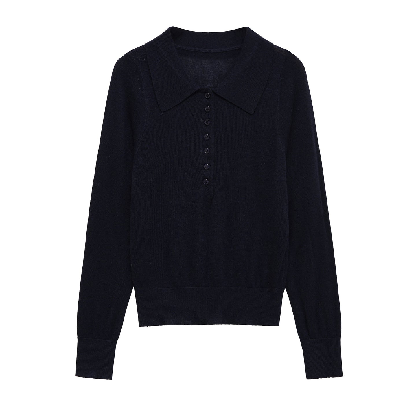 Damen Langarm-Pullover mit Polo-Kragen und knöpfbarem Ausschnitt Stalluxe