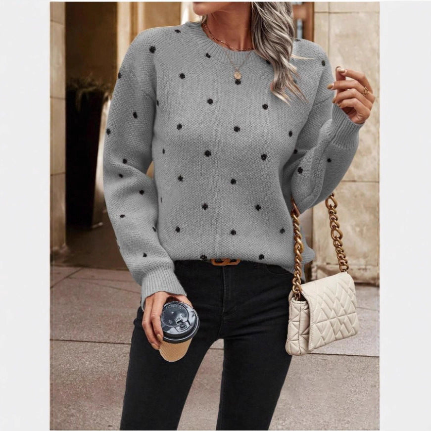 Damen Gemusterter Strickpullover mit Rundhalsausschnitt und lässiger Passform Stalluxe