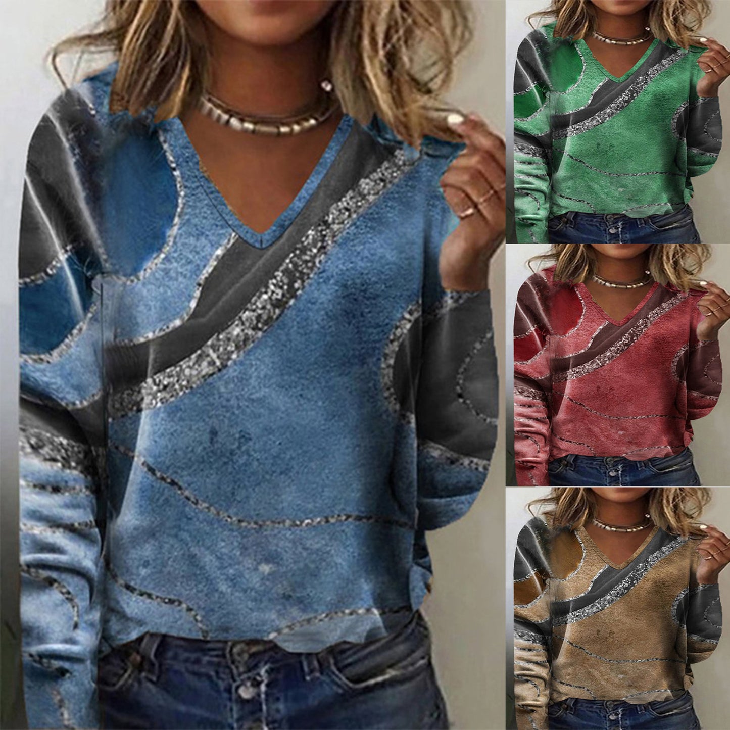 Damen Langarm-Pullover mit grafischem Muster Stalluxe