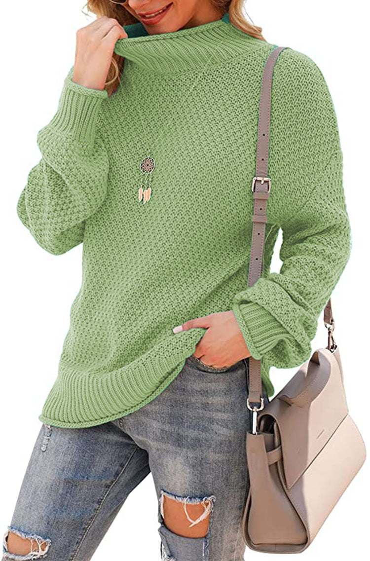 Damen Pullover mit hohem Kragen und strukturiertem Strickmuster Stalluxe