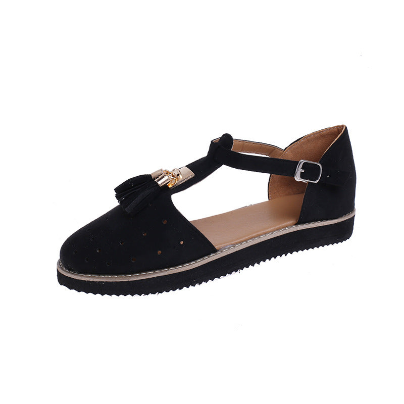 Damen elegante Ballerinas mit modischem Quastendetail und verstellbarem Riemen Stalluxe