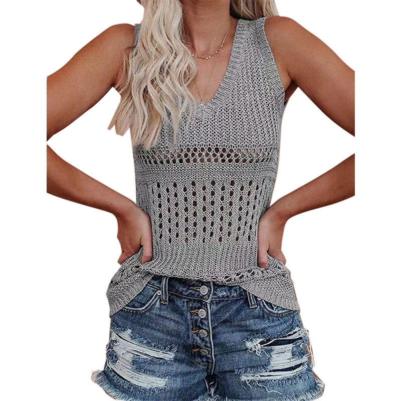 Damen Stricktanktop mit vielseitigem Lochmuster Stalluxe