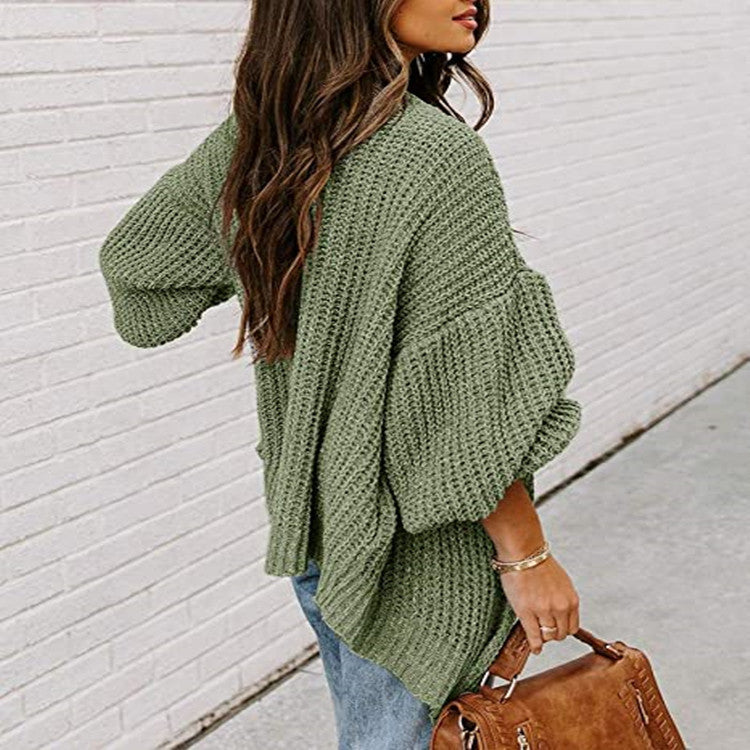 Damen Oversized Strickpullover mit Ballonärmeln und Strukturdesign Stalluxe