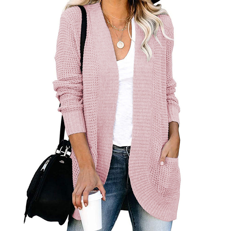 Damen Strickjacke mit modernem Strickmuster und praktischen Taschen Stalluxe