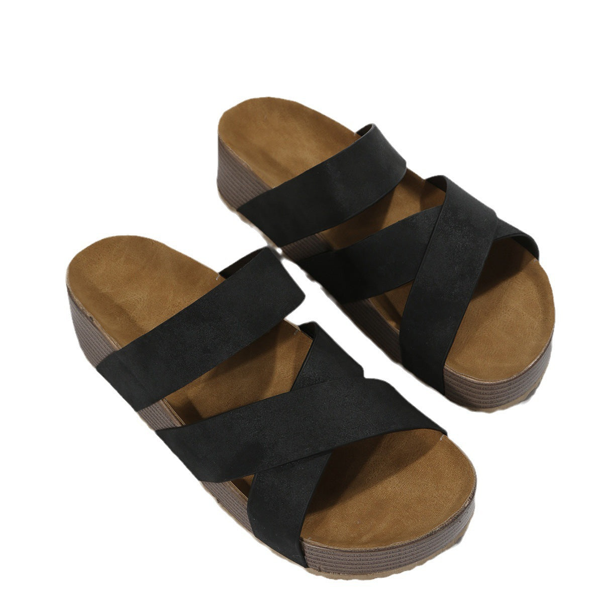 Damen Komfortable und stylische Platschen mit geflochtenem Riemen Stalluxe