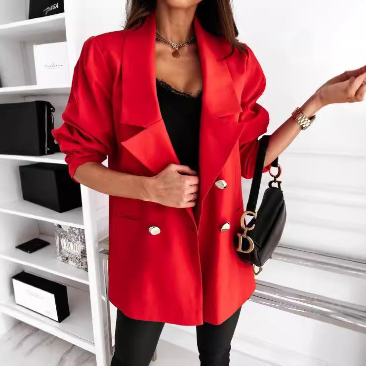 Women's Structured Double-Breasted Blazer Stalluxe