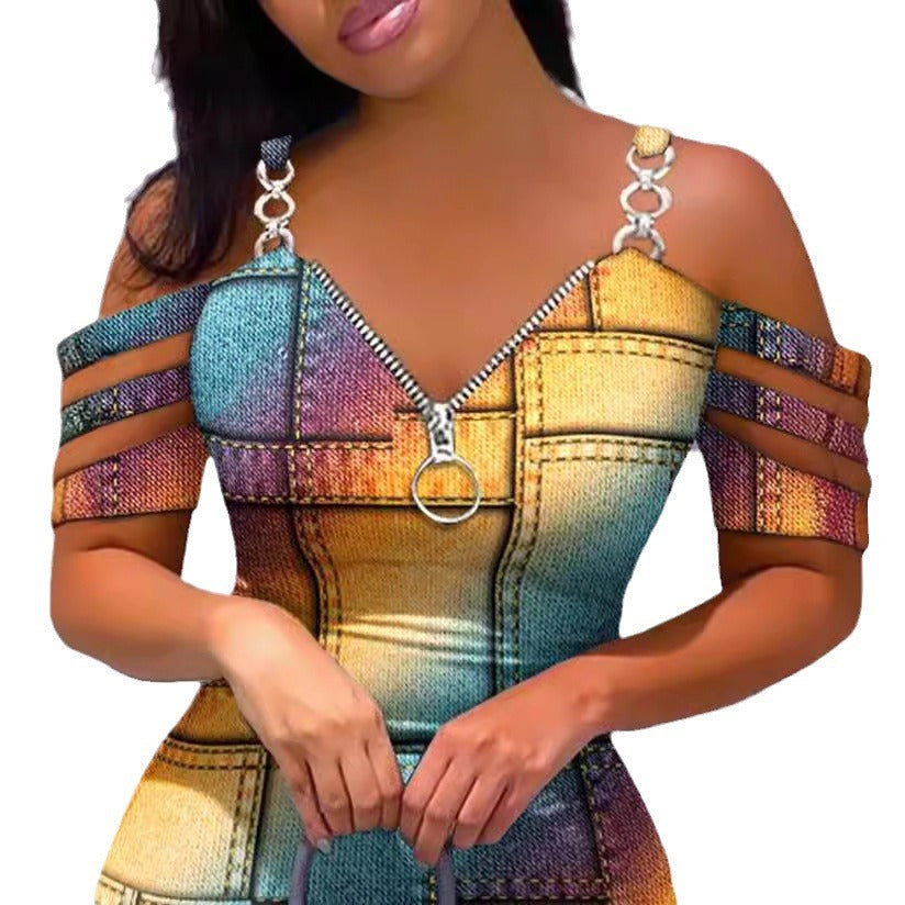 Damen Figurbetontes Kleid mit seitlichem Reißverschluss und modernen Trägerdetails Stalluxe