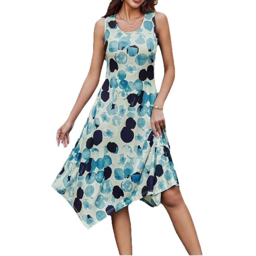 Damen asymmetrisches Sommerkleid mit weitem Schnitt Stalluxe