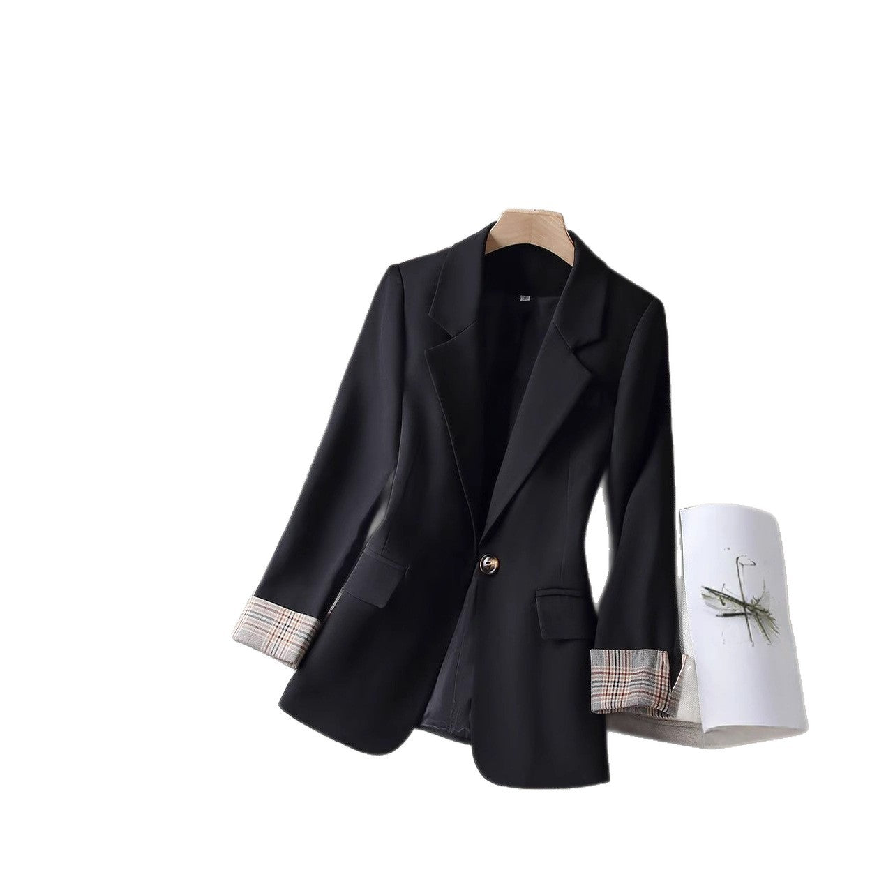 Damen klassische Blazerjacke mit ausgefallenen Ärmelaufschlägen Stalluxe