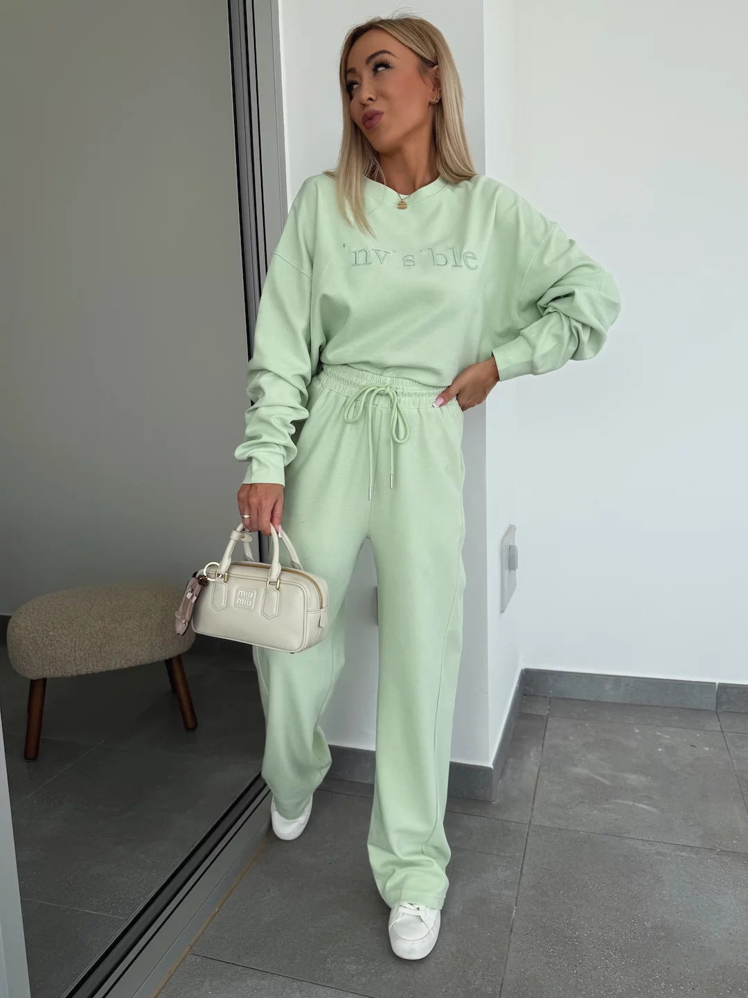 Damen lässiger Sweatsuit mit hohem Bund und hochwertigem Material Stalluxe