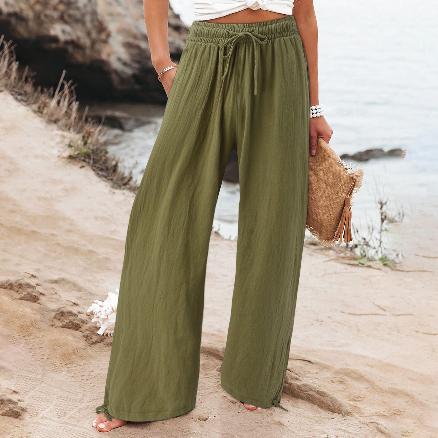 Damenweite und luftig fallende Sommerhose Stalluxe
