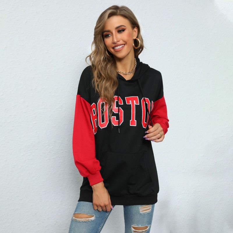 Damen Hoodie-Kleid mit farblich abgesetzten Ärmeln und lässigem Schnitt Stalluxe
