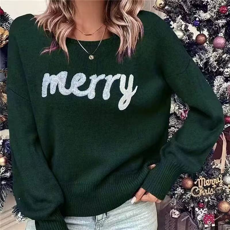 Damen Festlicher Pullover mit festlichem Schriftzug Stalluxe