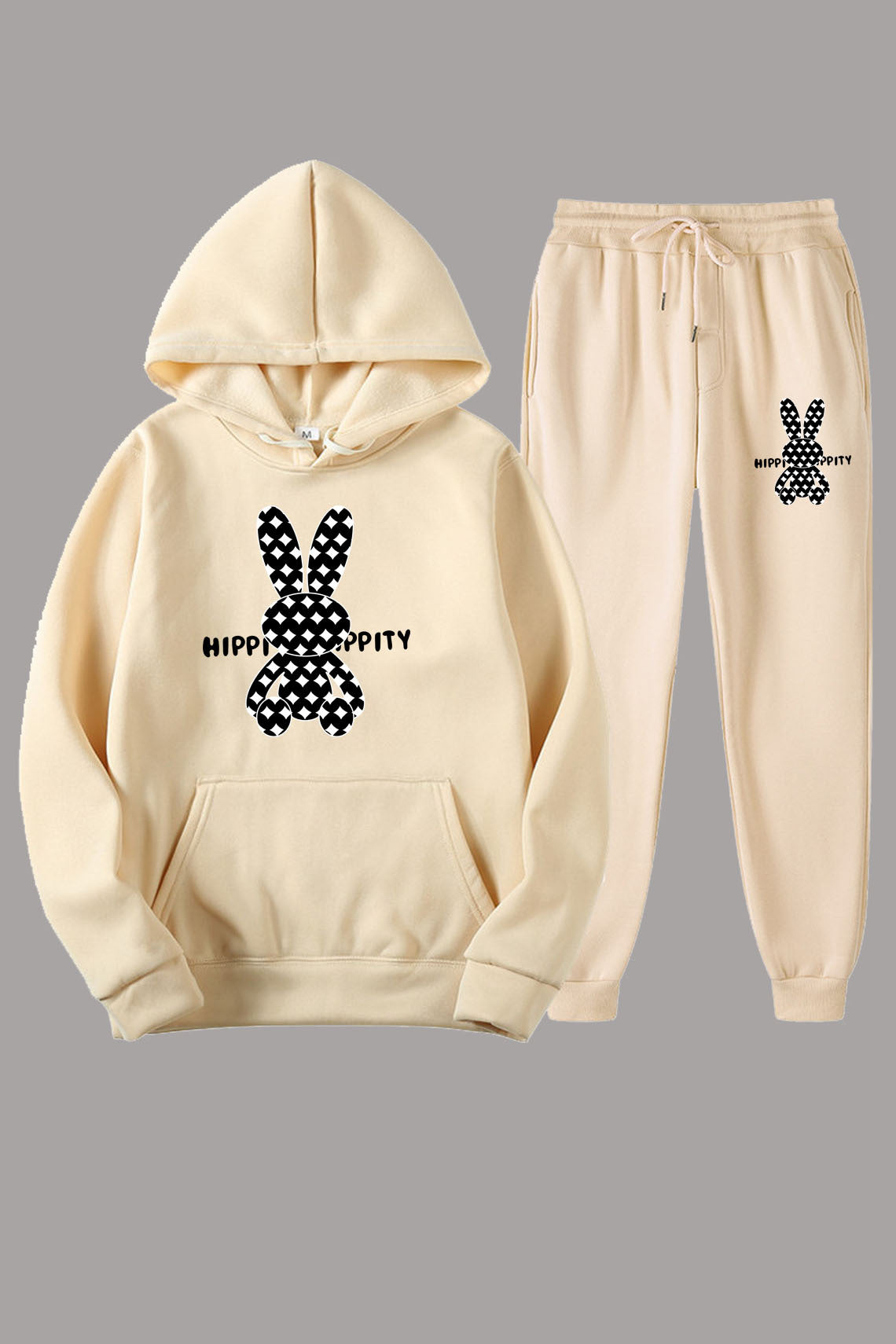 Damen Sweatshirt und Jogginghose Set mit niedlichem Kaninchenmotiv Stalluxe