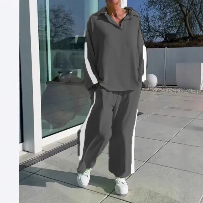Damen entspannter Freizeitanzug mit Hemd und weiter Hose Stalluxe