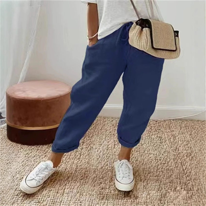 Damen Bequeme und lässige Chino-Hose mit elastischem Bund Stalluxe
