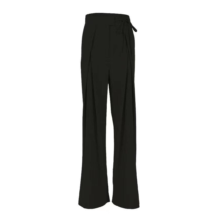 Damen Weite, hoch taillierte Stoffhose mit Bundfalten und Gürteldetail Stalluxe