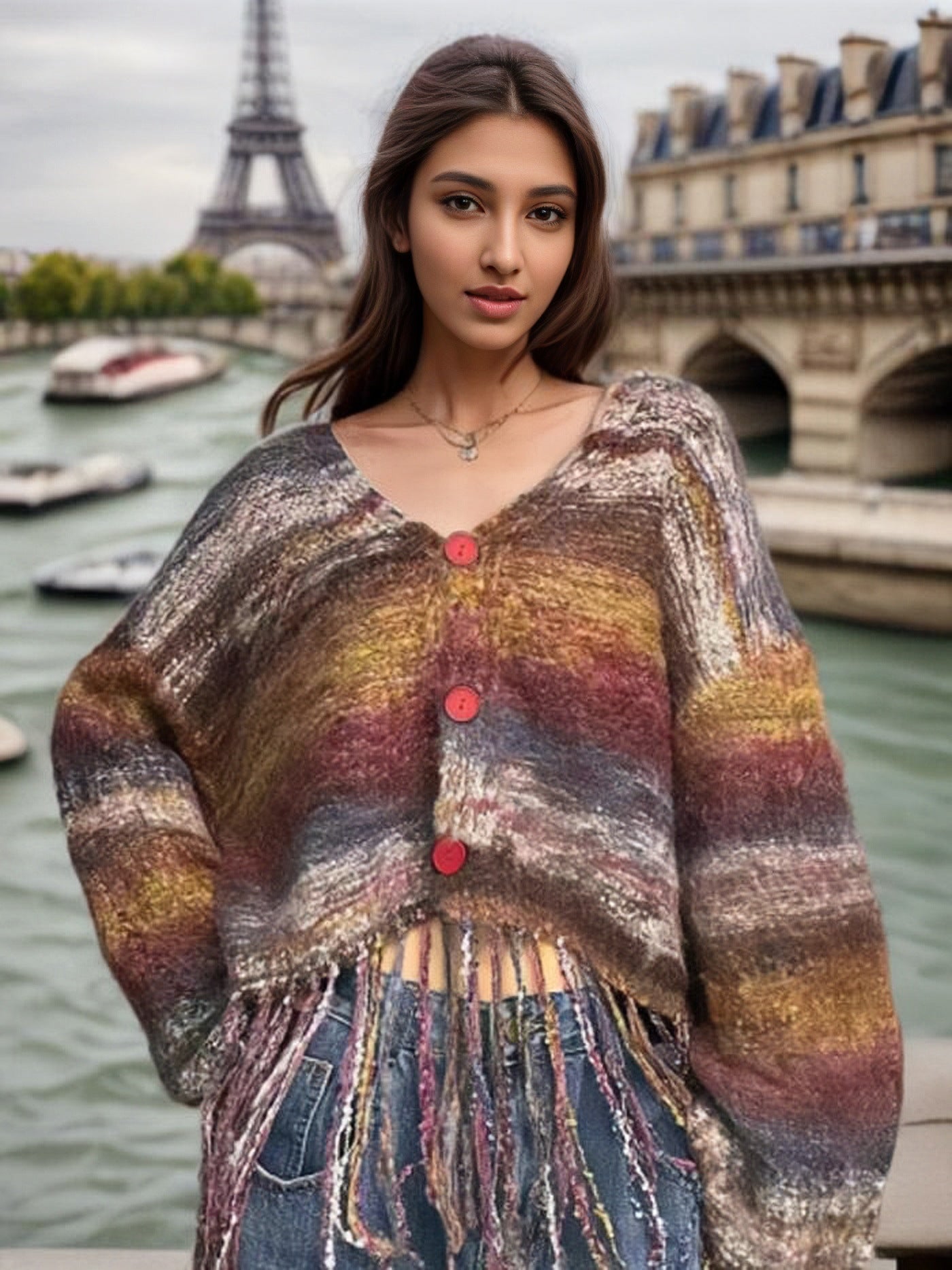 Damen Kurzer Strickjacke mit auffälligem Fransen-Design Stalluxe