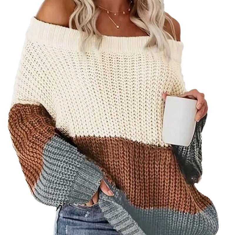Damen Oversized Strickpullover mit lässigem Schnitt und offener Schulter Stalluxe