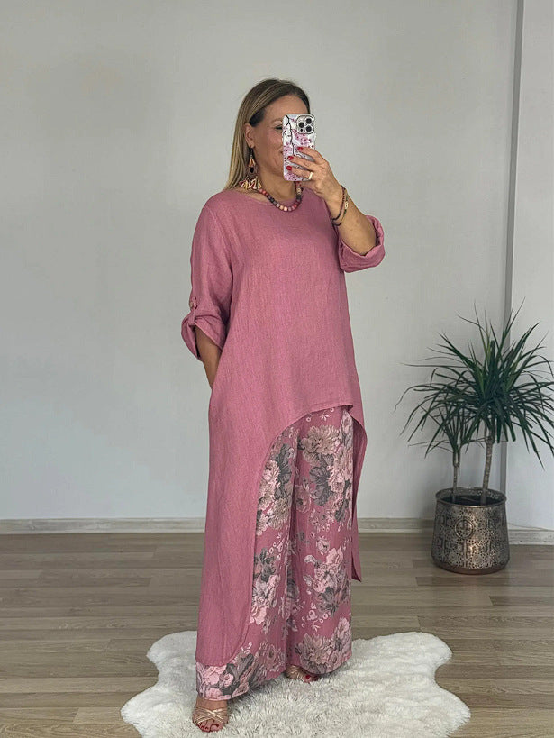 Women's Relaxed Fit Linen Tunic Top Stalluxe