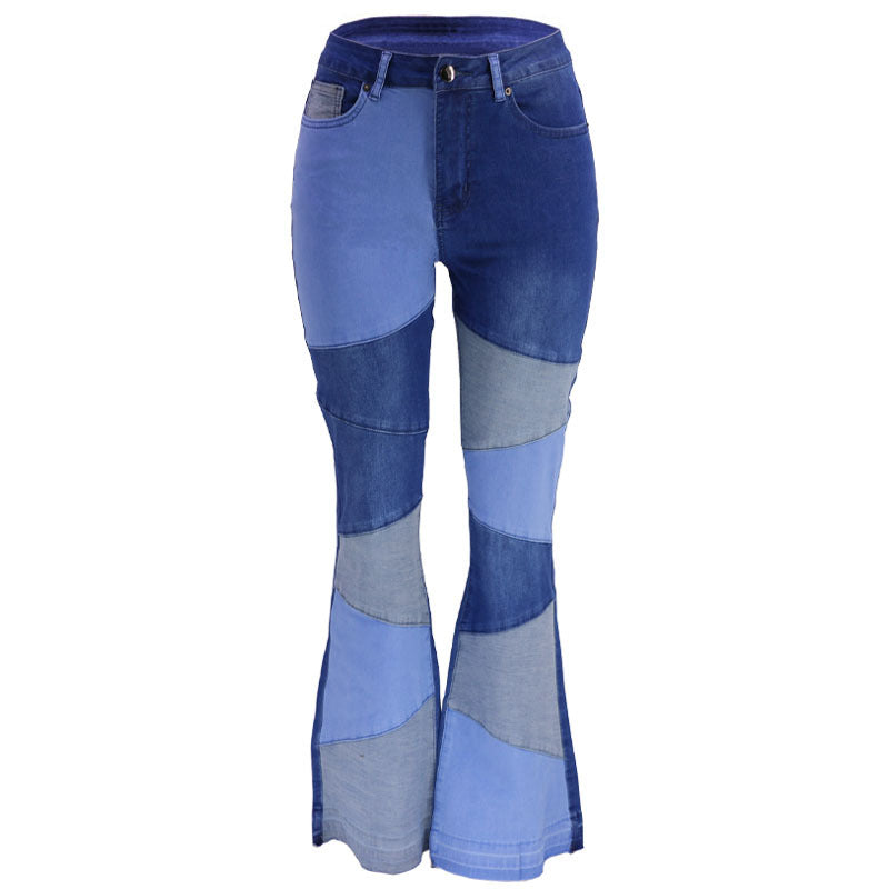 Damen Flared Jeans im eleganten Patchwork-Design Stalluxe