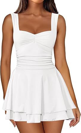 Damen Skaterkleid mit gerafftem Oberteil und ausgestelltem Rock Stalluxe