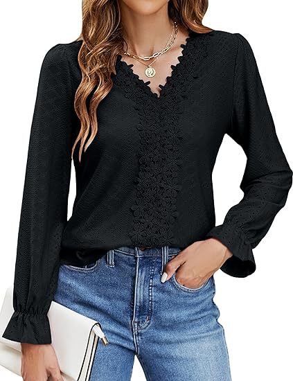 Damen elegante Bluse mit floralem Design und V-Ausschnitt Stalluxe