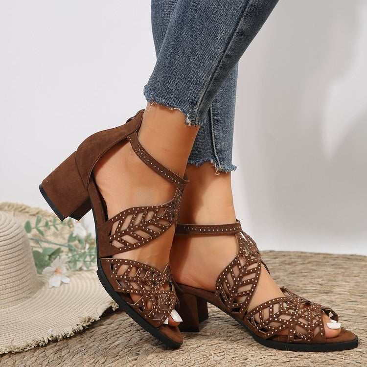 Damen Elegante Sandalen mit glamourösem Strassdetail und modischem Riemendesign Stalluxe