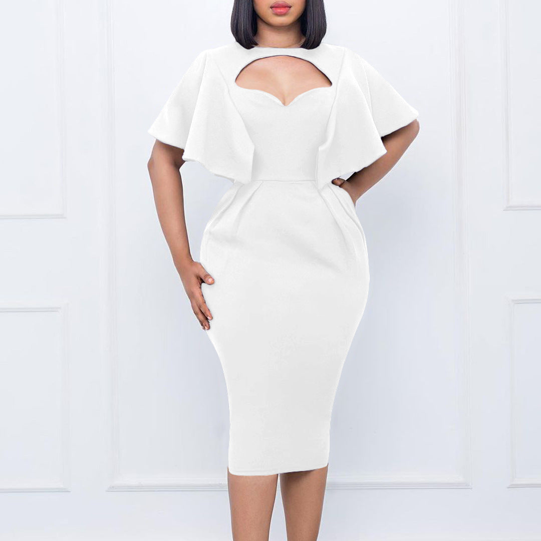 Damen Etuikleid mit Volumenärmeln und Cut-Out-Details Stalluxe