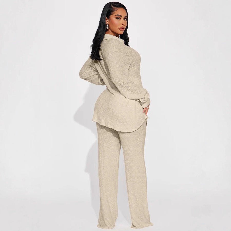 Damen Oversized Hemdbluse mit strukturiertem Gewebe Stalluxe