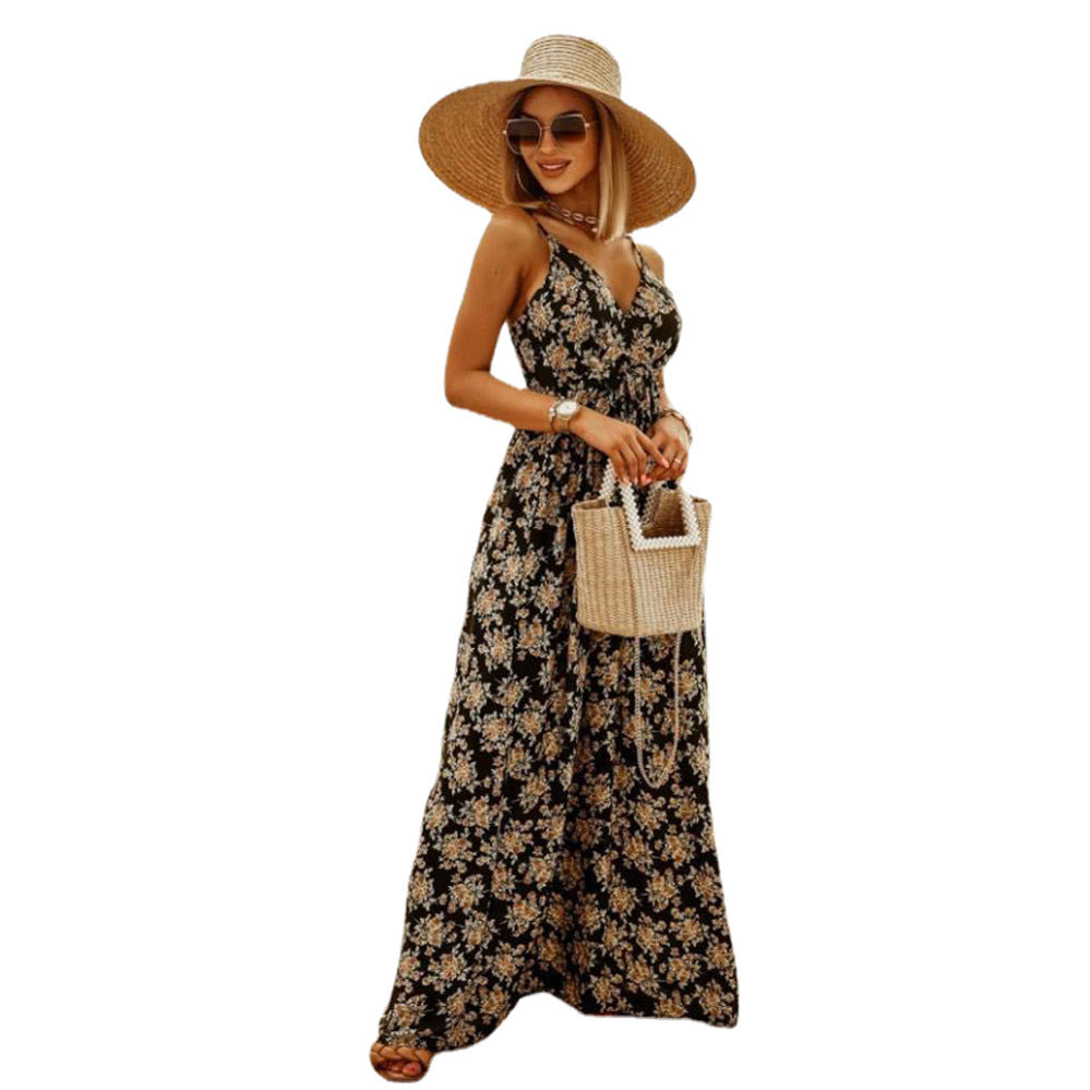 Damen Maxikleid mit floralen Mustern und raffiniertem Schnitt Stalluxe