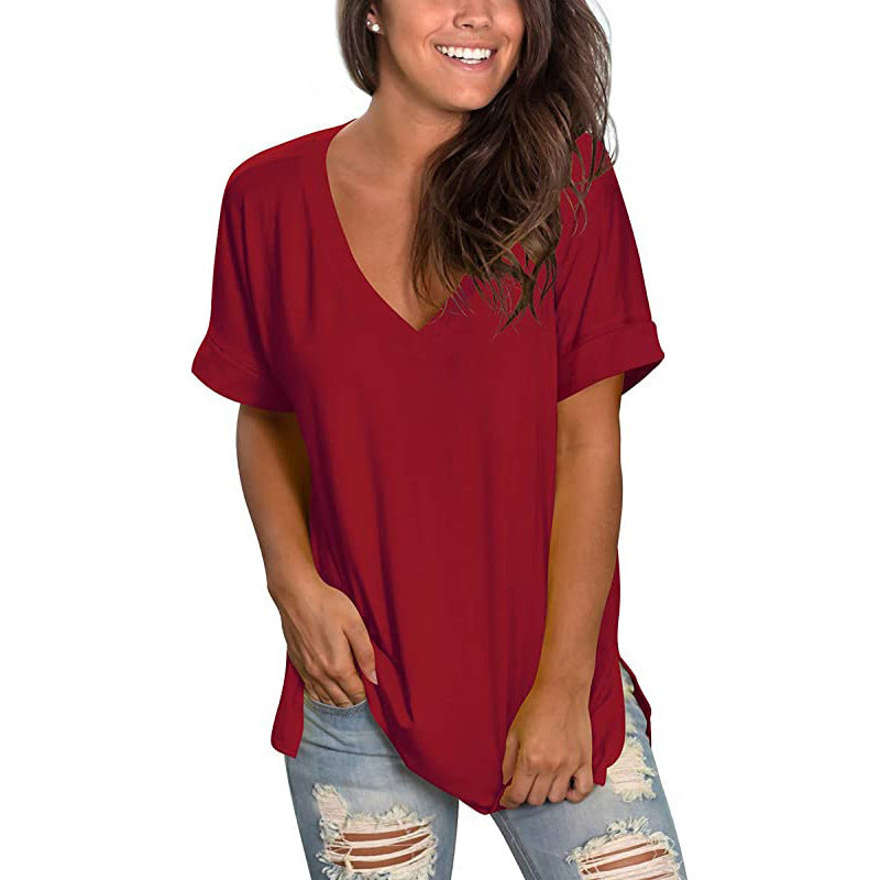 Women's Casual V-Neck T-Shirt Stalluxe