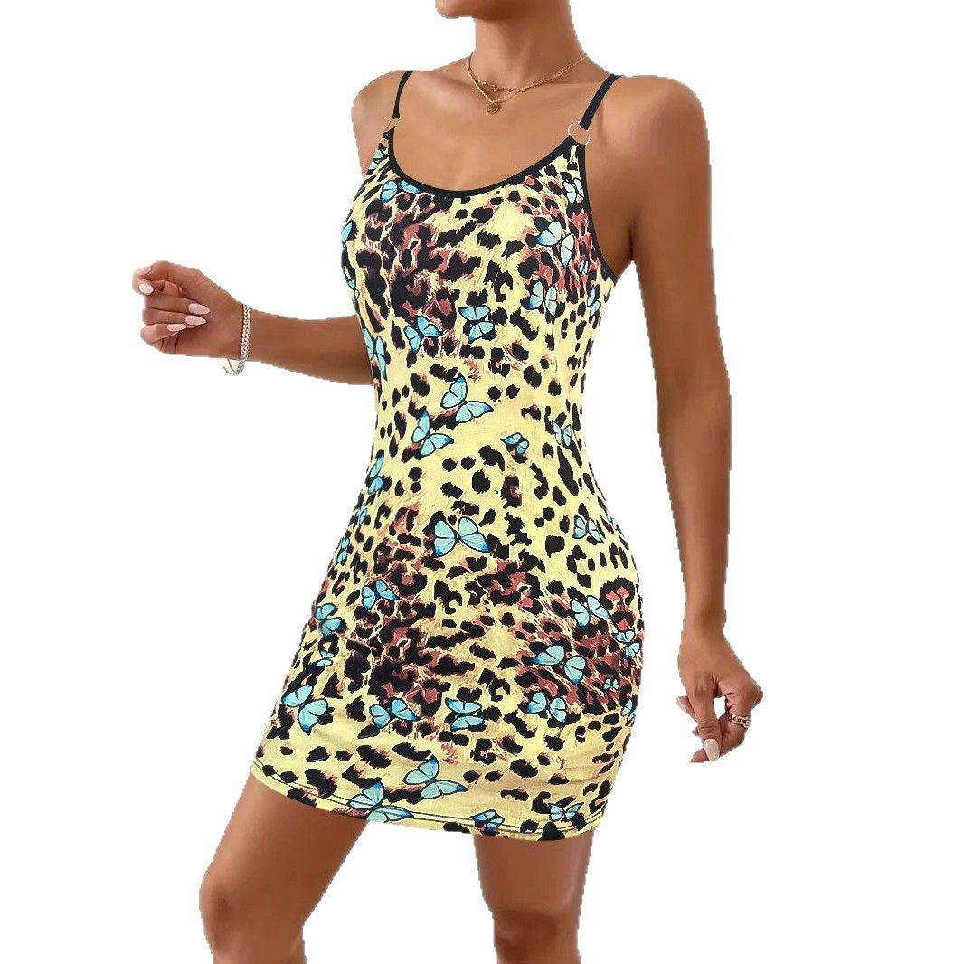 Damen Bodycon Mini Kleid mit Schmetterlings- und Tierdruckdesign Stalluxe