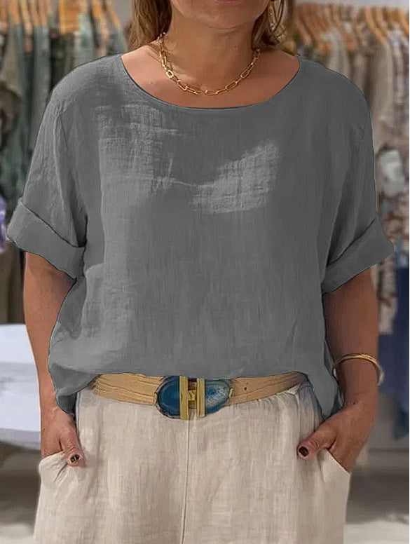 Damen lässige Leinenbluse Stalluxe
