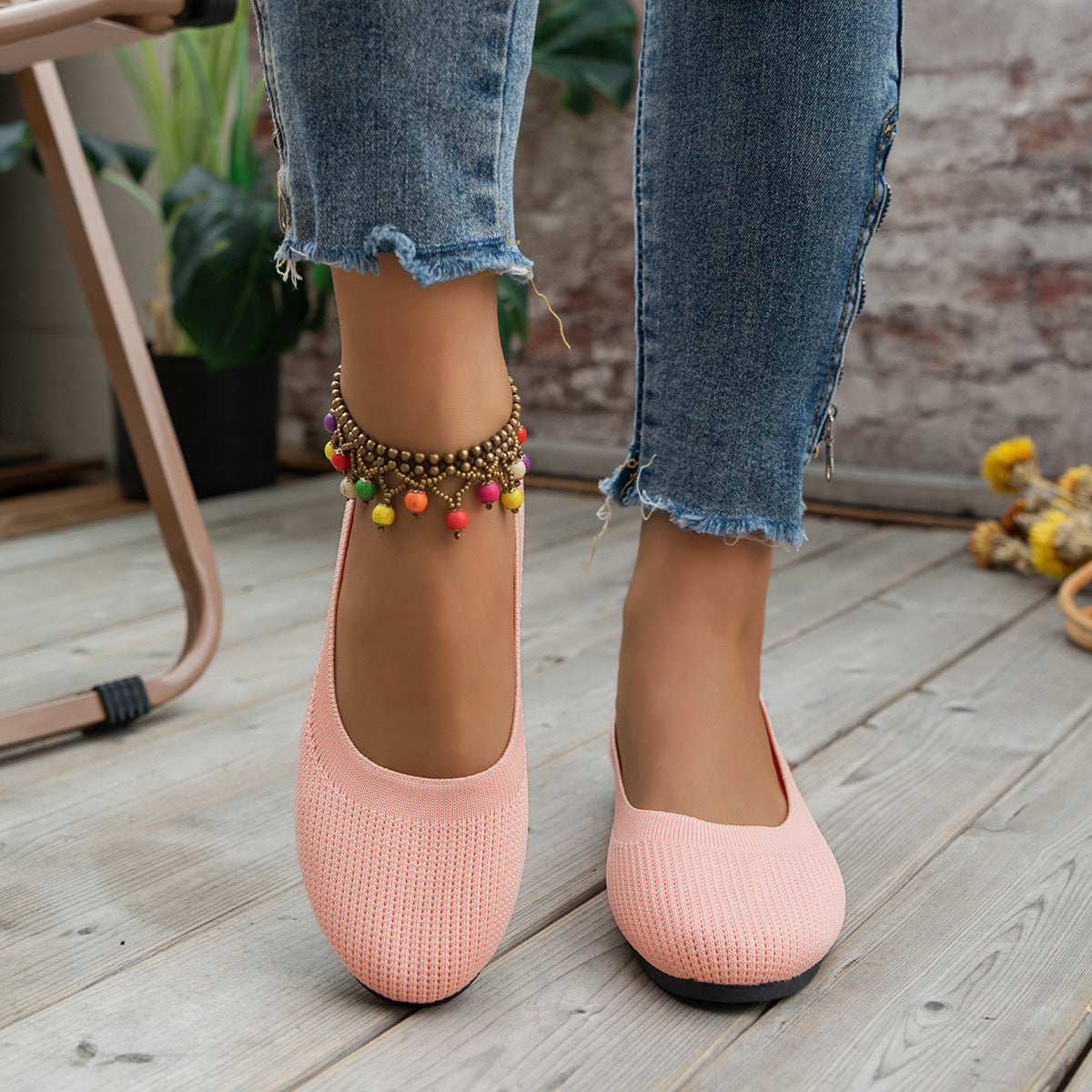 Damen elegante und bequeme Ballerinas mit atmungsaktivem Obermaterial Stalluxe
