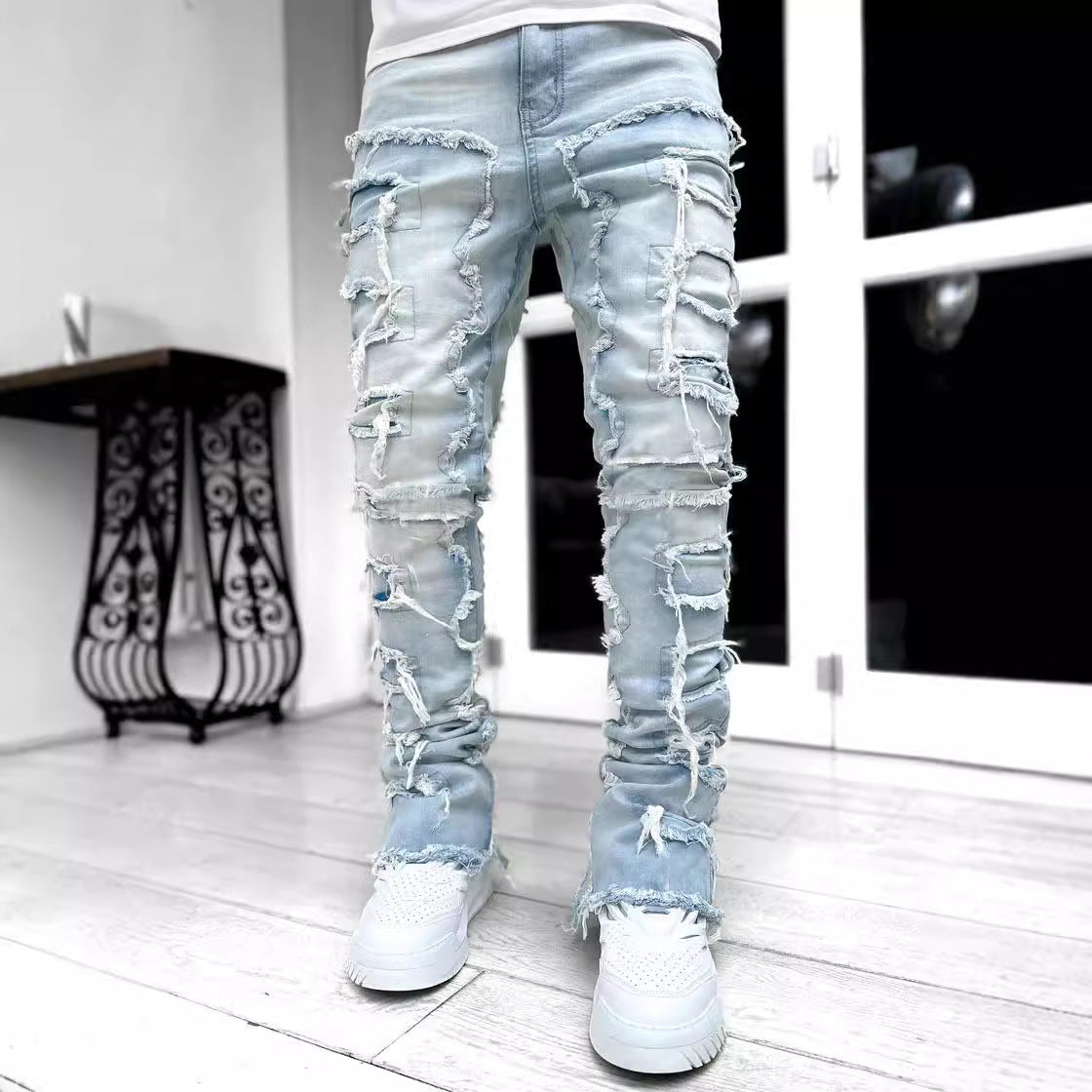 Herren Schnittige Jeanshose mit Rissoptik Stalluxe