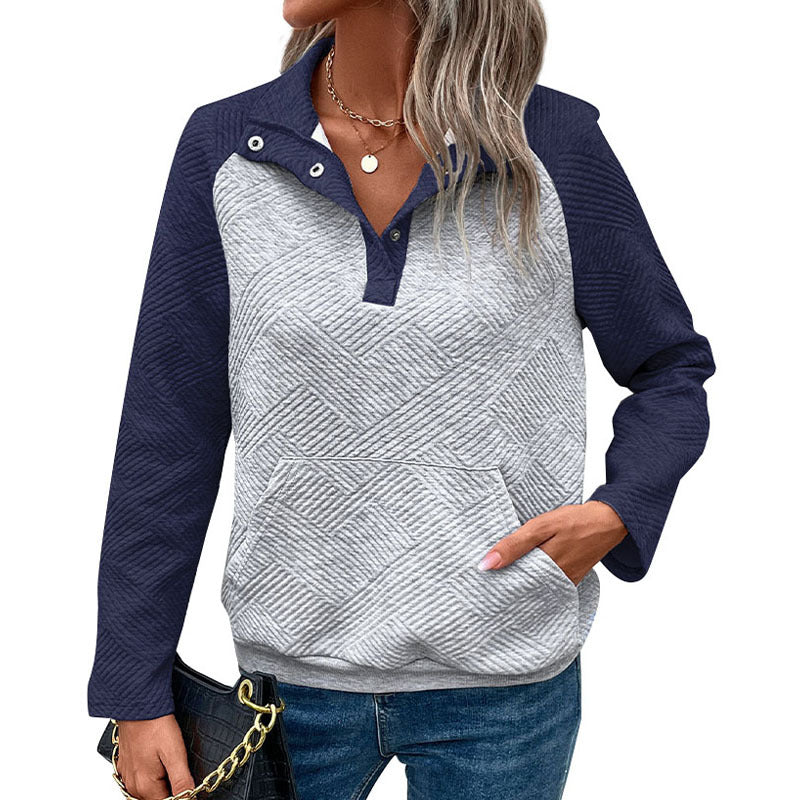 Damen lässiger Pullover mit strukturiertem Design und funktioneller Kapuze Stalluxe
