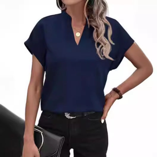 Damen lässige Bluse mit Stehkragen Stalluxe