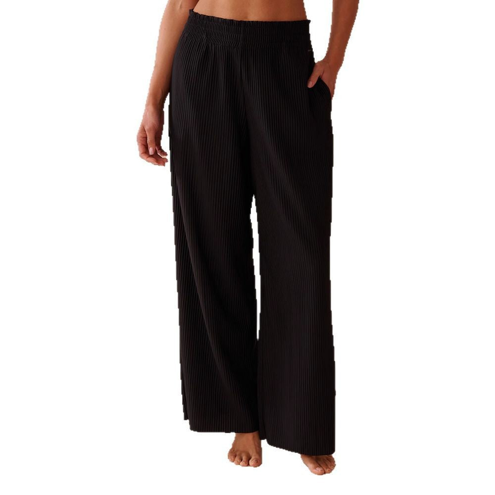 Damen Weitbeinige Falten Lounge-Hose Stalluxe