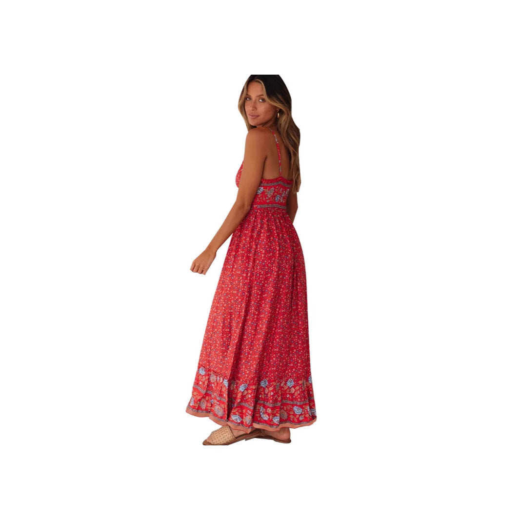 Damen Maxikleid mit floralen Mustern Stalluxe