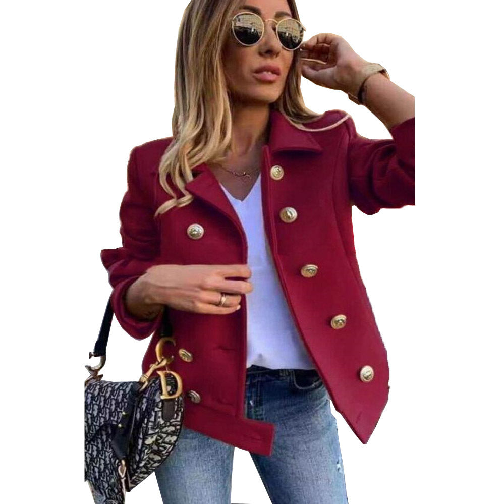 Damen Modischer Blazer mit doppelter Knopfreihe und eleganten Details Stalluxe