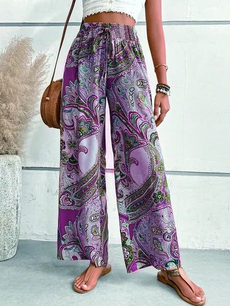 Frauen Bohemian Weitbeinige Palazzo-Hosen Stalluxe
