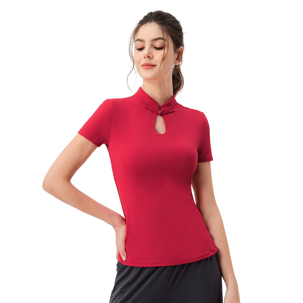 Damen Sportliches Funktionsshirt mit schickem Stehkragen und Schnittführung Stalluxe