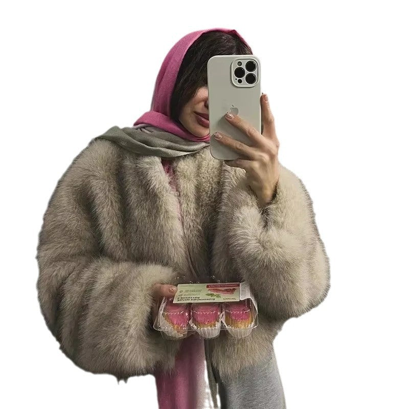 Damen Kuschelige Kunstpelzjacke mit offenem Schnitt Stalluxe