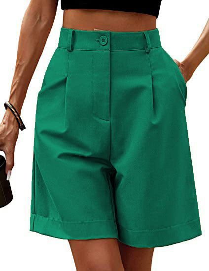 Damen Elegante Bundfalten-Shorts mit praktischen Taschen Stalluxe