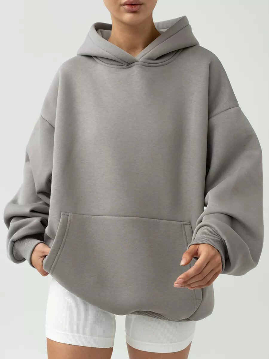 Damen Oversized Hoodie mit praktischem Kangaroo-Taschen-Design Stalluxe