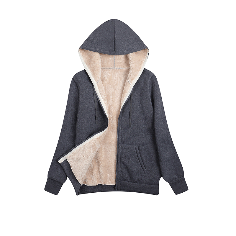Damen kuschelige Fleecejacke mit Kapuze und Taschen Stalluxe