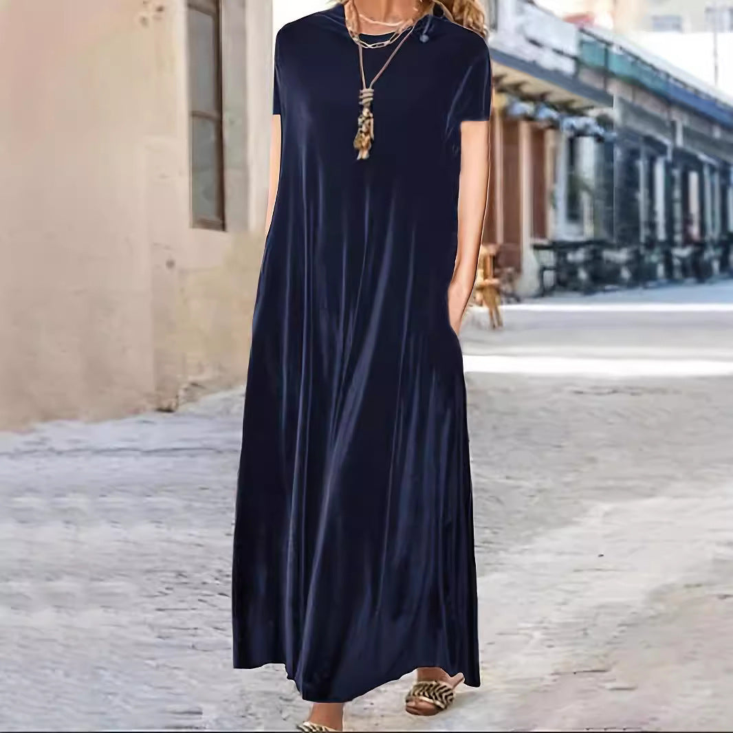 Damen Lässiges Maxikleid mit Taschen und elegantem Schnitt Stalluxe