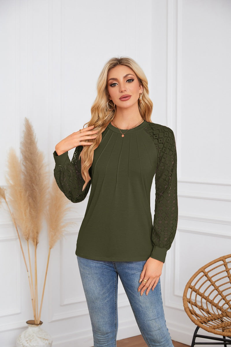 Damen Elegantes und atmungsaktives Oberteil mit Spitze Stalluxe