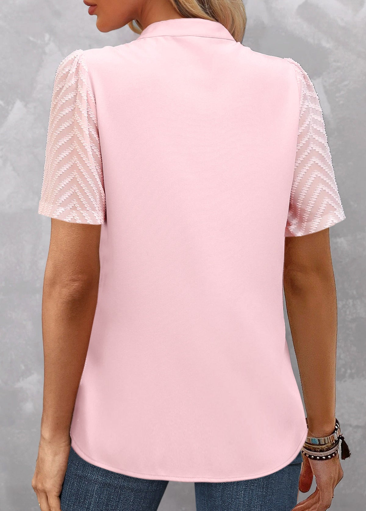 Damen Chic Bluse mit strukturierter Spitze Stalluxe